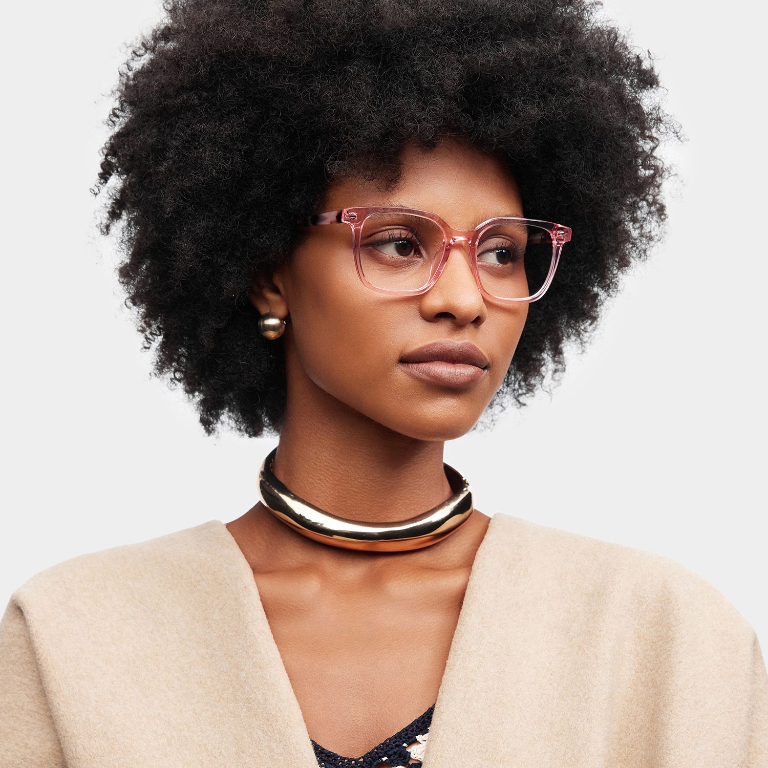 Freya Pink Frame Glasses with Square Frame Online | ZEELOOL1