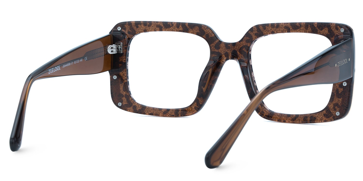 Jesse Rectangle Leopard Glasses3