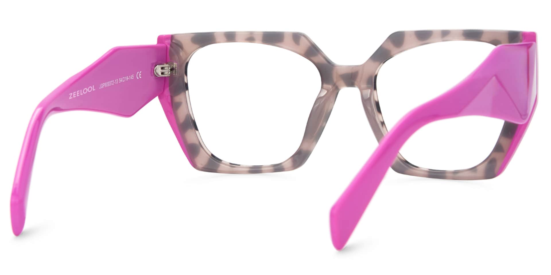 Affordable Pink Tortoise Hexagon Shaped Prescription Glasses3