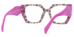 Sileidy Geometric Pink Tortoise Glasses3