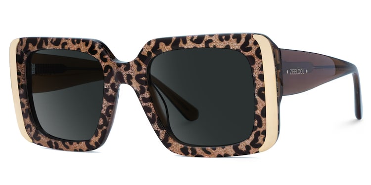 Jesse Rectangle Leopard Glasses