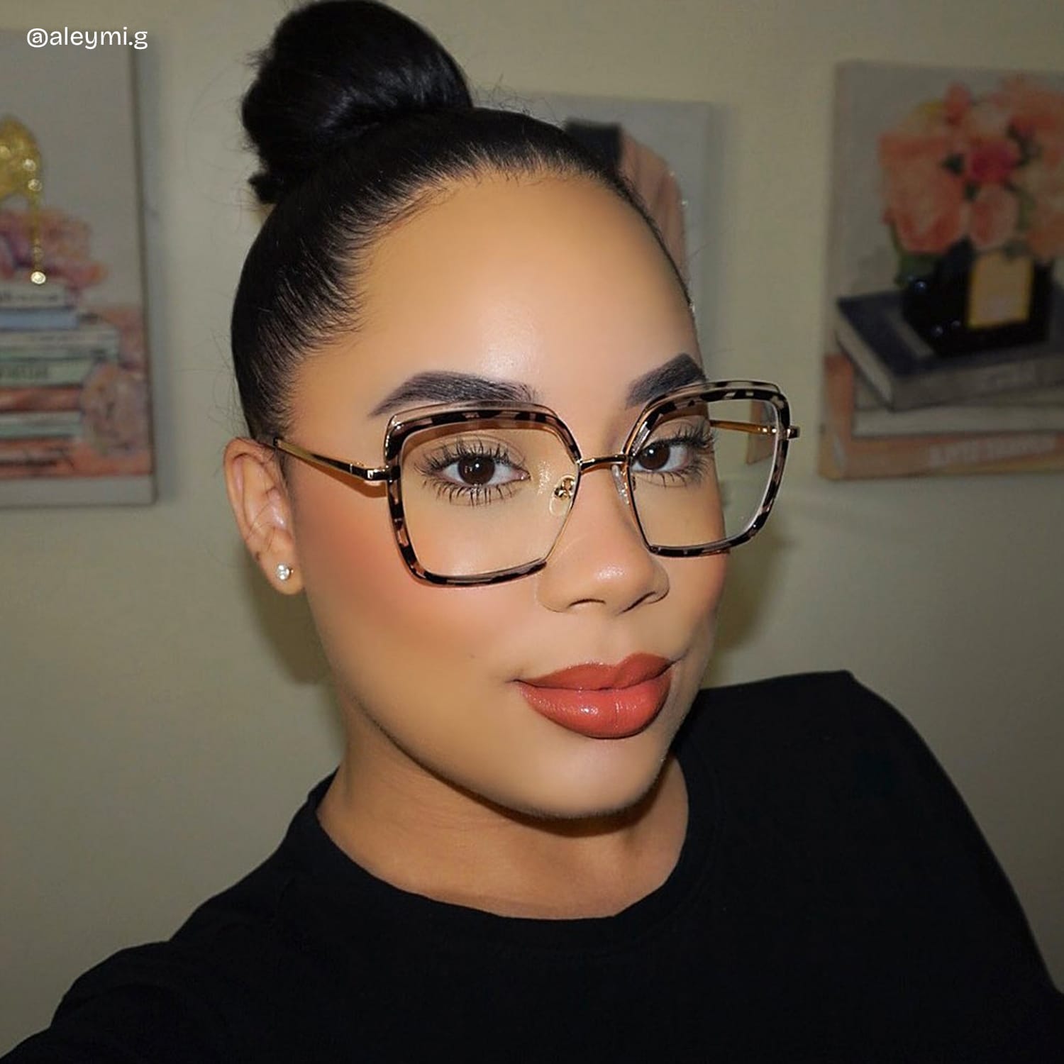 Cordaro Square Clear Tortoise Shell Glasses with Nose Pads