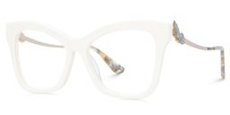 Elida Butterfly White Glasses2