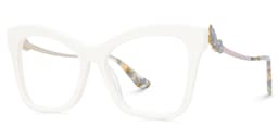 Elida Butterfly White Glasses2