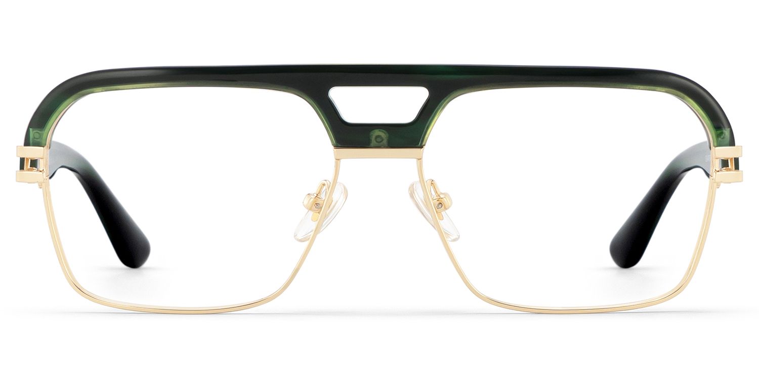 電熱ゴーグル ABOM ONE（アジアンフィット／フラッシュグリーンミラー) Griff Green Aviator Glasses for Men | ZEELOOL