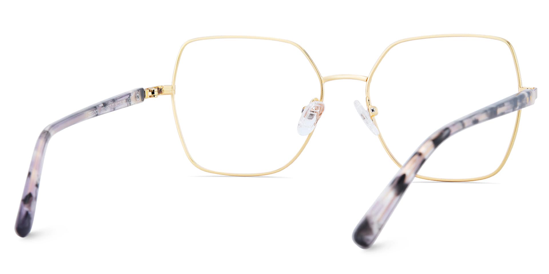 Billie Golden Geometric Prescription Glasses | Zeelool4