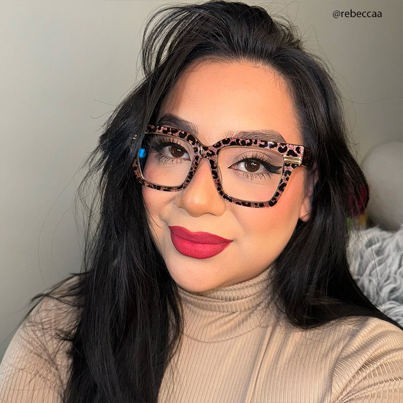 Taylor Gold Leopard Square Glasses