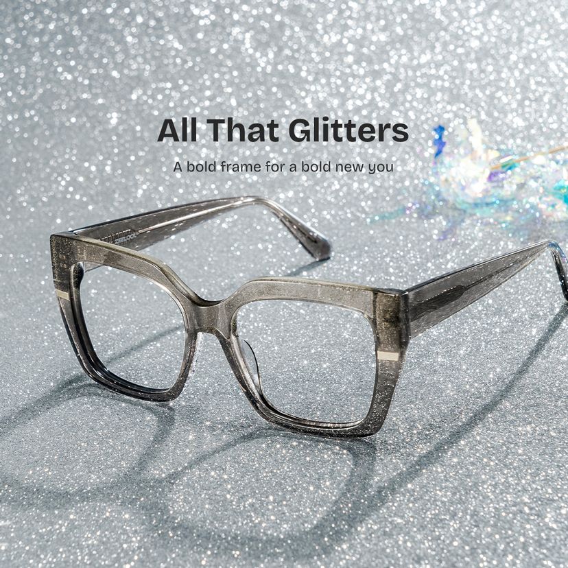 Mavis Gray Square Glasses