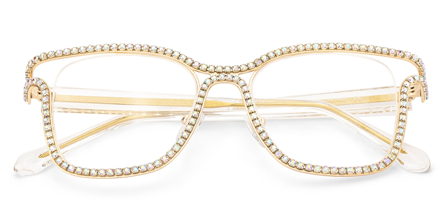 Shine Square Gold Glasses2