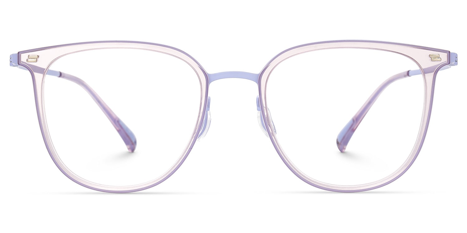 Gilliane Round Glasses Purple Thin Frame | Zeelool0