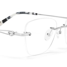 Seth Silver Rectangle Glasses7