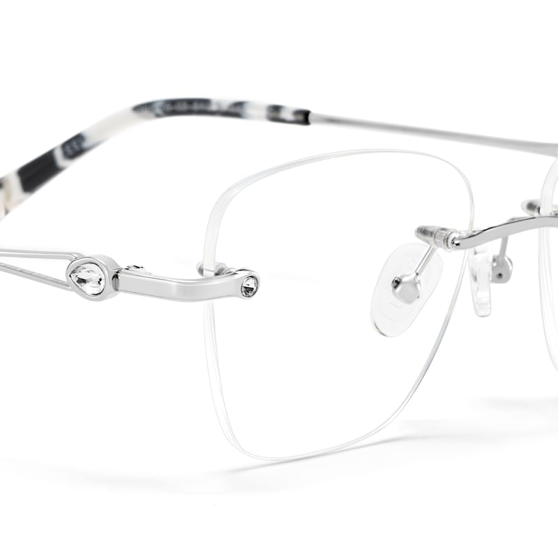 Rectangle Silver Eyeglasses- Seth Metal Frame Glasses7