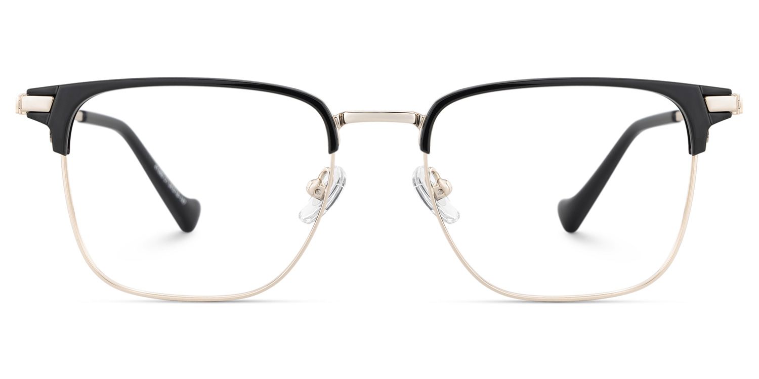 Owen Eyeglasses in Square Black Gold Frame | Zeelool1