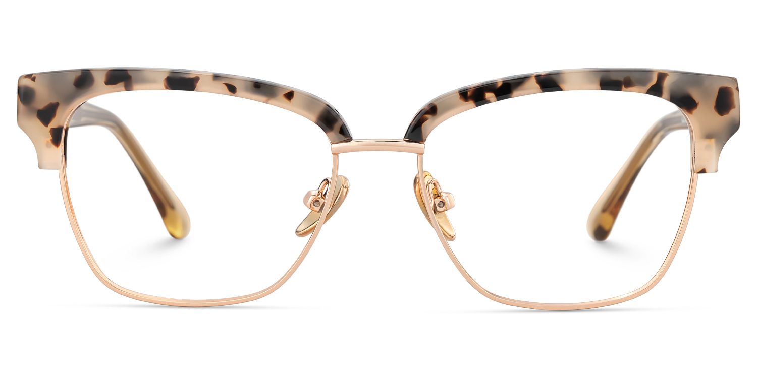 Browline Tortoise Eyeglasses- Ellis Mixed Frame Glasses5