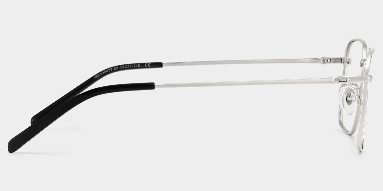 Leah Silver Eyeglass Frames for Men in Metal Material | ZEELOOL
