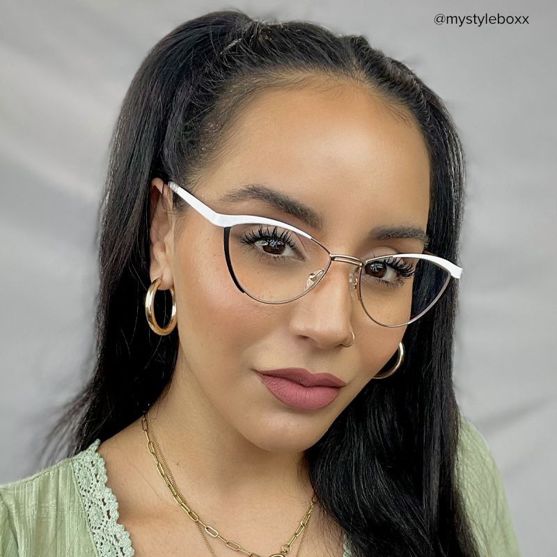 Sydney Cat Eye White Glasses