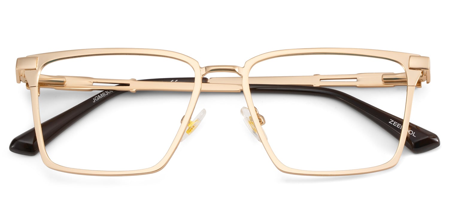 Finn Rectangle Gold Glasses
