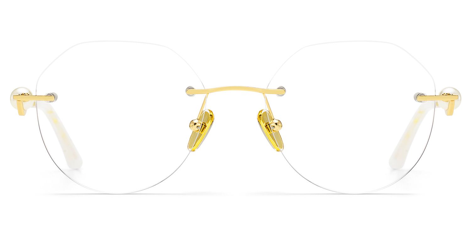 Wyatt Eyeglasses in GeometricGold Frame | Zeelool2