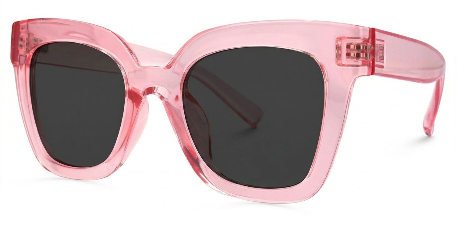 Malcolm Pink Translucent Glasses with Square Frames1