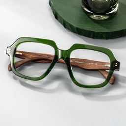 Faubion Geometric Green Glasses1