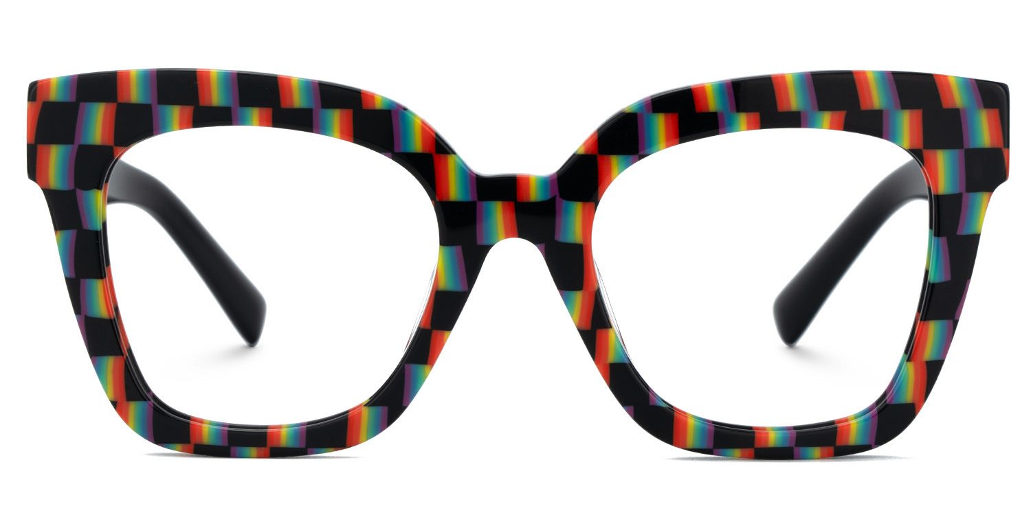 Malcolm Large Square Nerdy Glasses with Pure Black Arms1