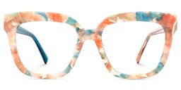 Nina Square Orange-Floral Glasses1