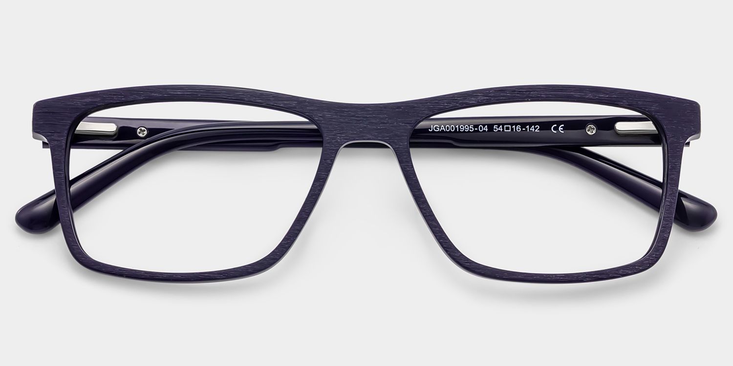 Daniel Dark Blue Rectangle Acetate Frame Glasses for Men | ZEELOOL1