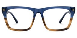 Brookins Rectangle Blue Brown Glasses1