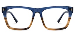 Brookins Rectangle Blue Brown Glasses1
