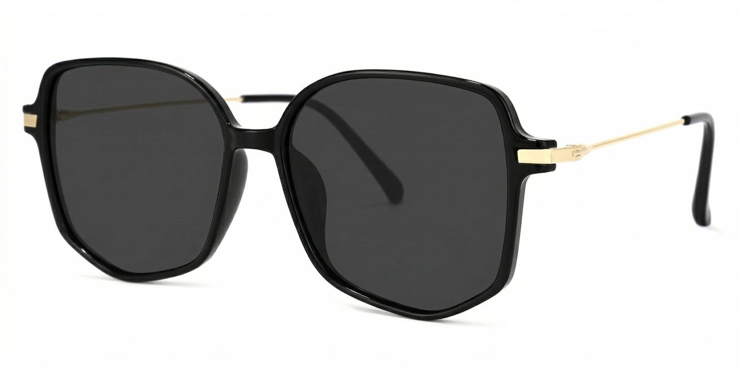 Payton Geometric Black Frame Glasses | Zeelool Optical1