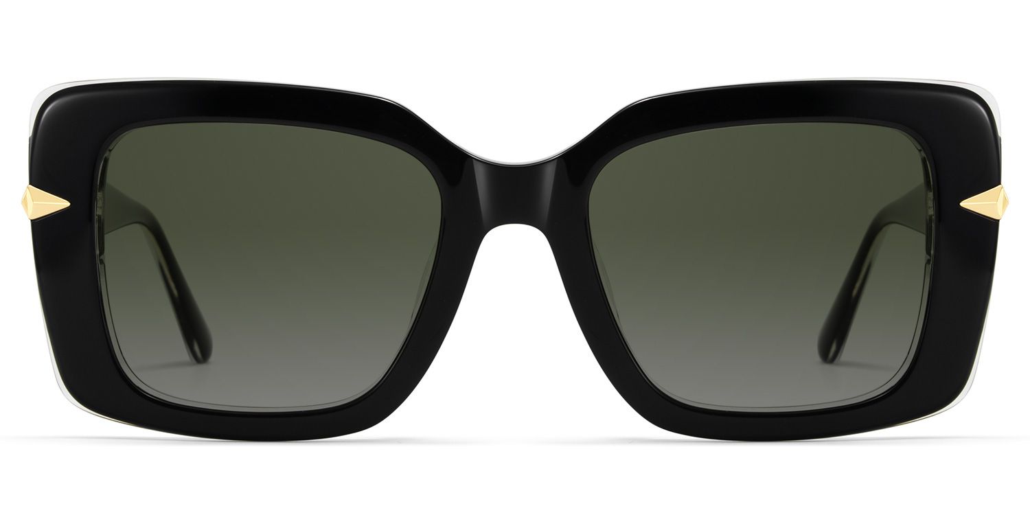 Neon Square Black Polarized Sunglasses