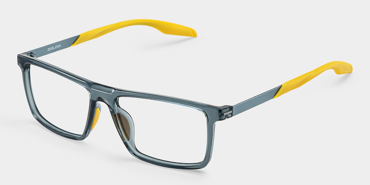 Active Blue Yellow Frame Glasses with Rectangle Frame Online | ZEELOOL3