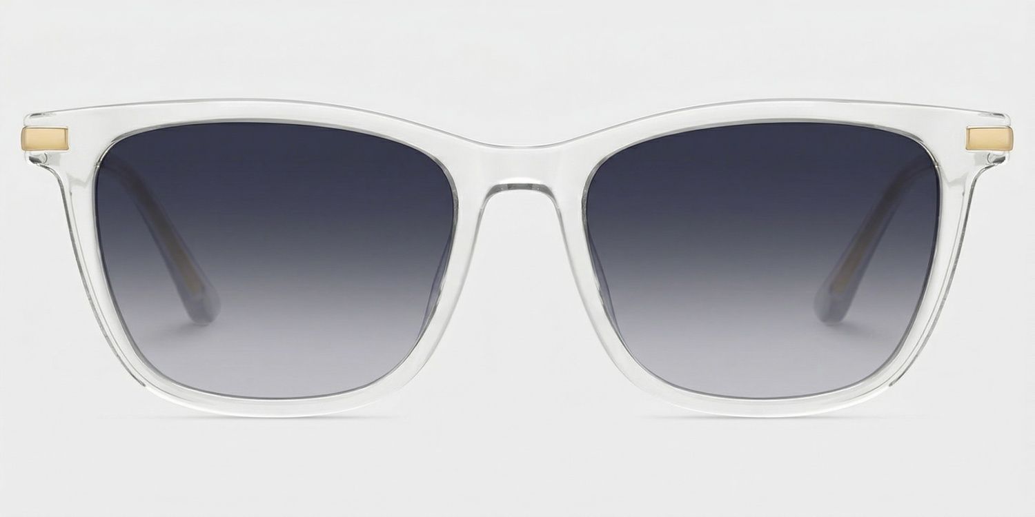 Selena Rectangle Clear White Glasses Bling Frames | ZEELOOL0