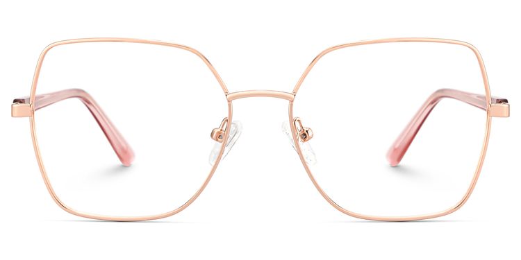 Billie Geometric Rose Gold Glasses