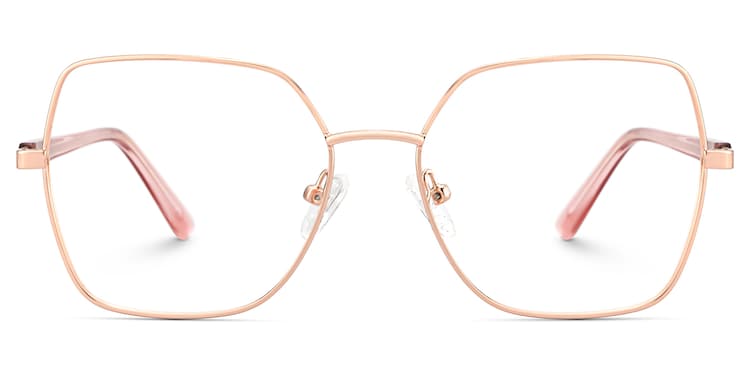 Billie Geometric Rose Gold Glasses