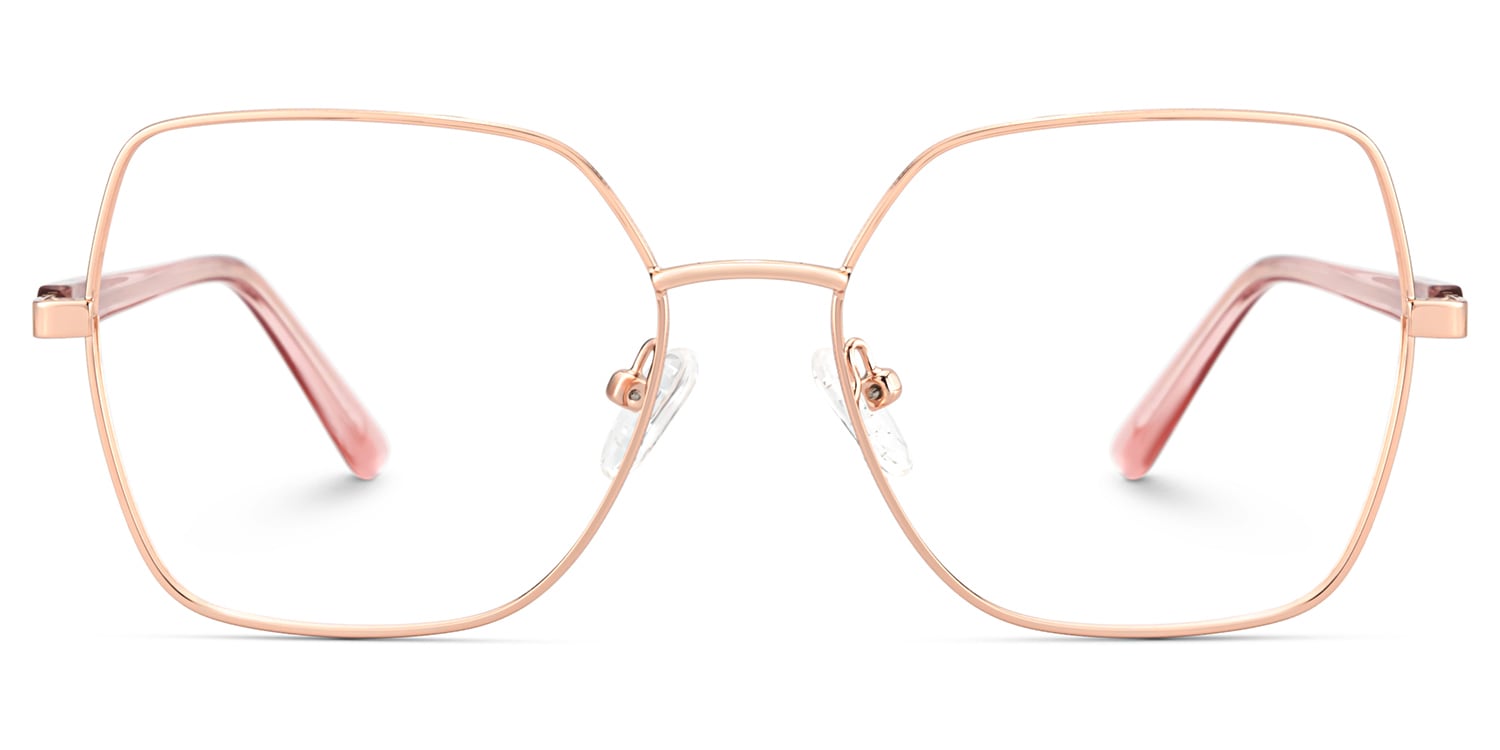Billie Geometric Rose Gold Glasses