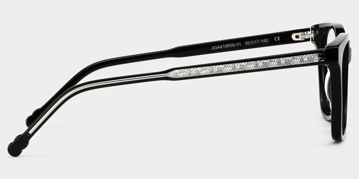 Marigold retro black frame glasses with Rectangle Frame Online | ZEELOOL3