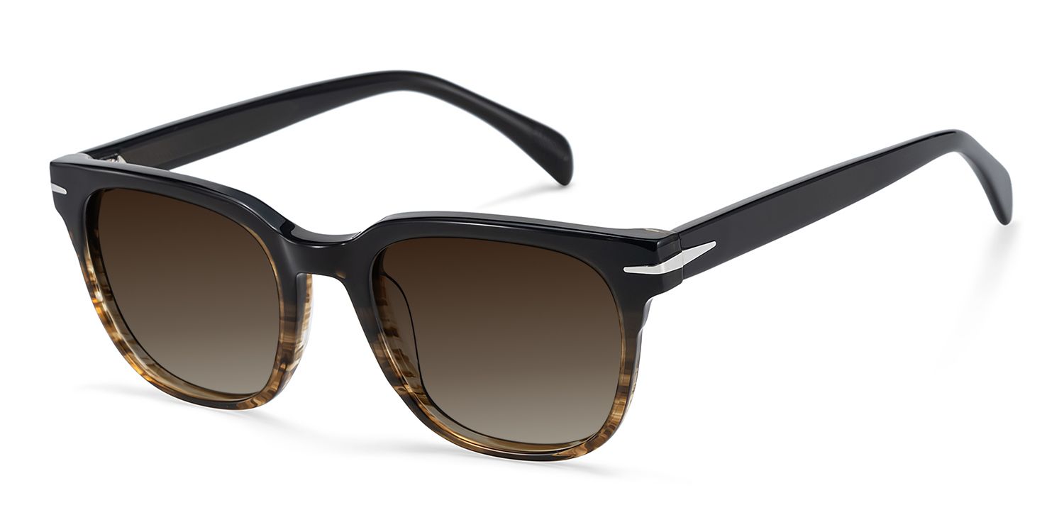 Rocco Rectangle Brown Prescription Sunglasses | ZEELOOL2