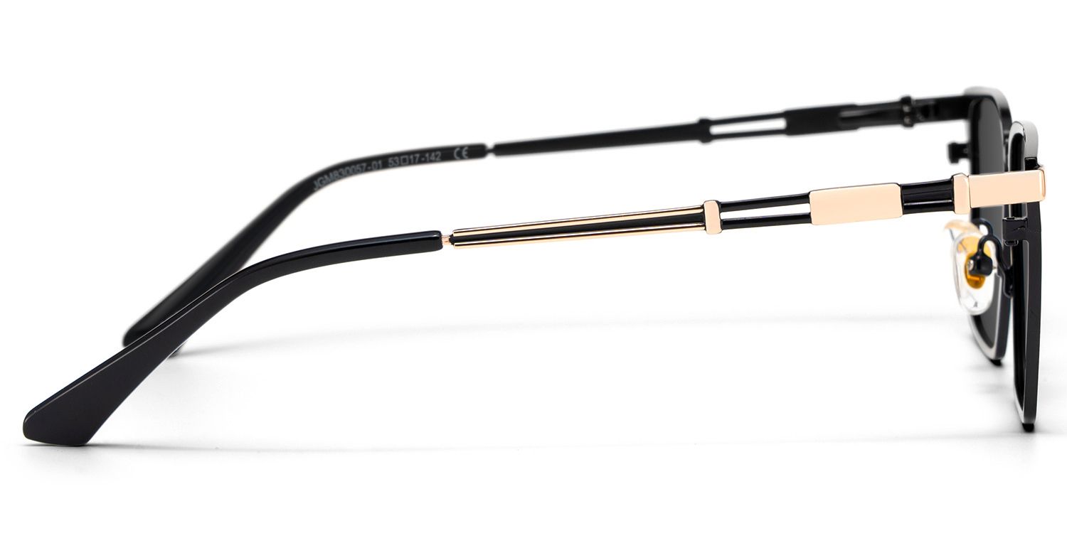 Finn Rectangle Black Prescription Sunglasses | ZEELOOL3