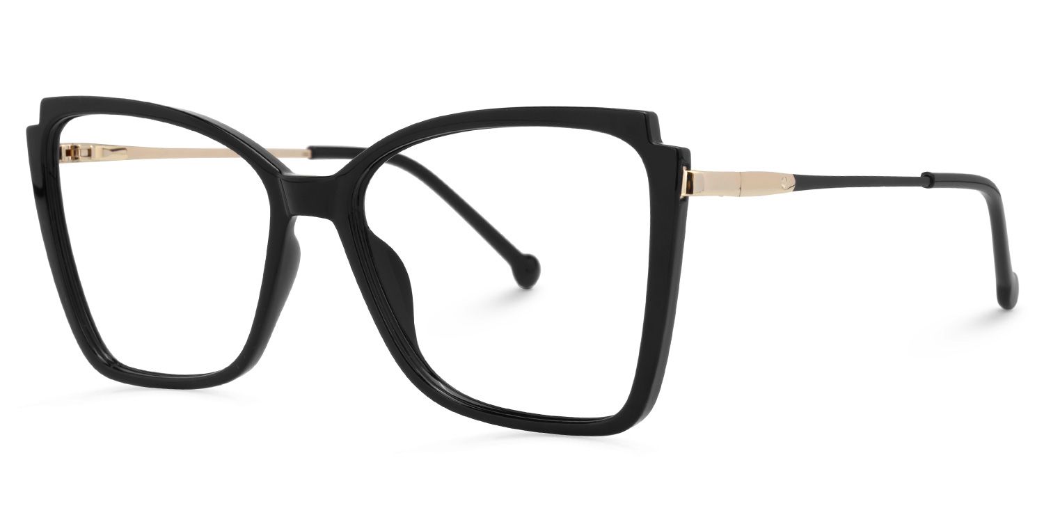 Kristen Cateye Black Eyeglasses with lightweight Frames1