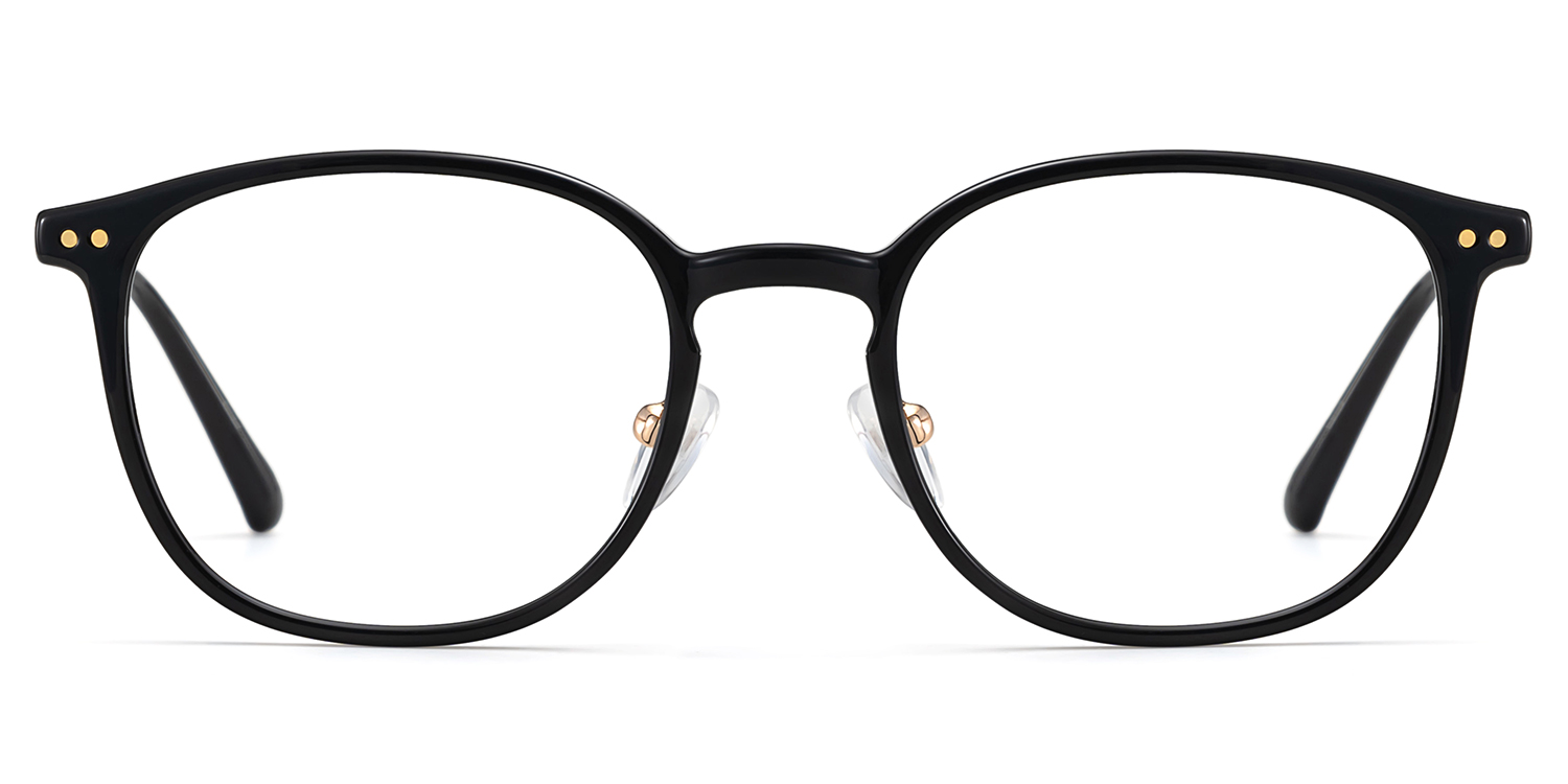 黒　柄つき　額縁 ガラス付き 約42.5cm×52cm Mira Black Frame Prescription Glasses with Oval Shape | ZEELOOL
