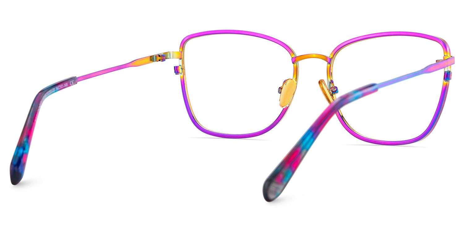Ronan Eyeglasses in Rectangle Iridescent Frame | Zeelool4