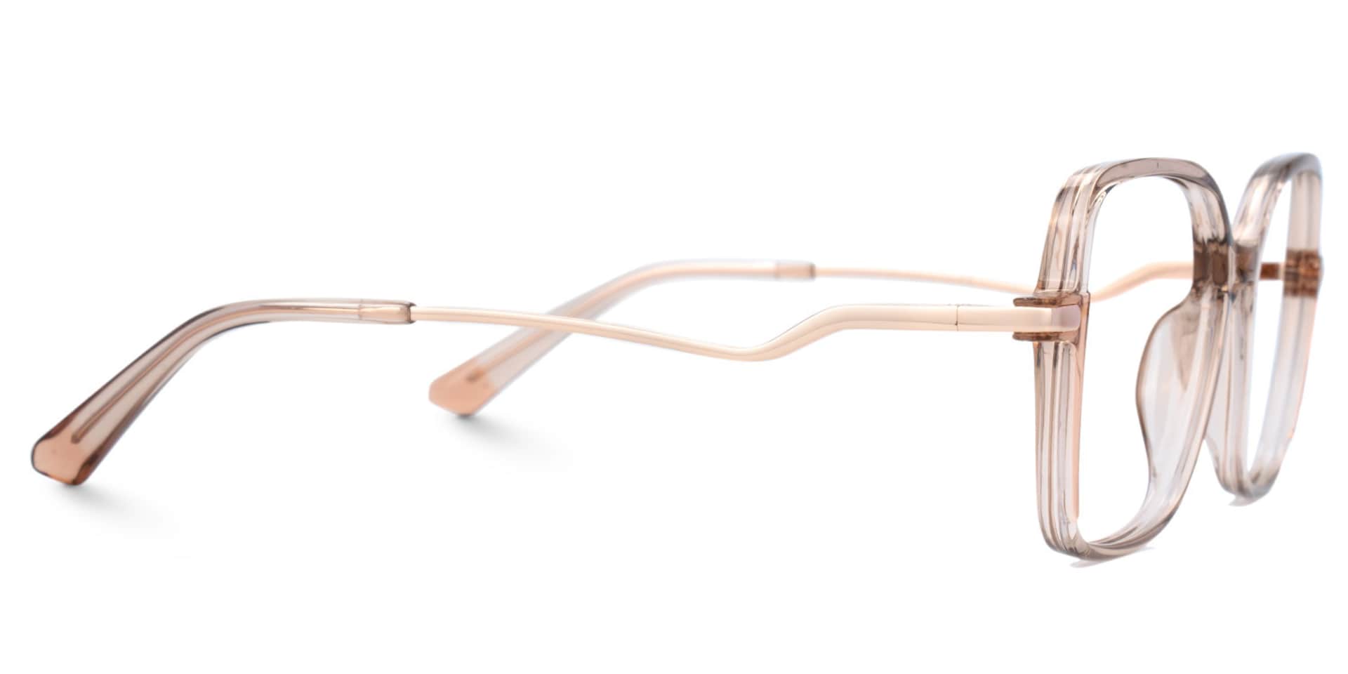 Rendon Champagne Square Prescription Glasses | Zeelool2