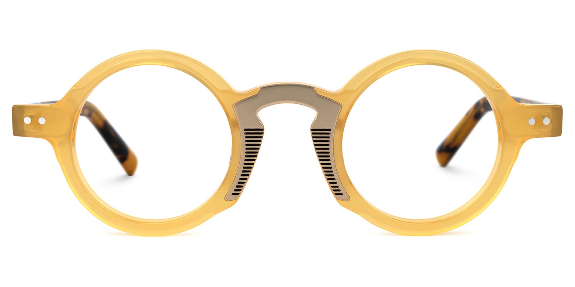 Danyelle Round Yellow Glasses0