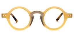 Danyelle Round Yellow Glasses0