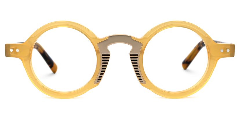 Danyelle Round Yellow Glasses