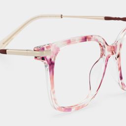 Jacqui Pink Tortoise Square Glasses5