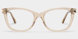 Cassia Beige Rectangle Glasses1