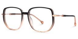 Joana Black Beige Geometric Glasses3