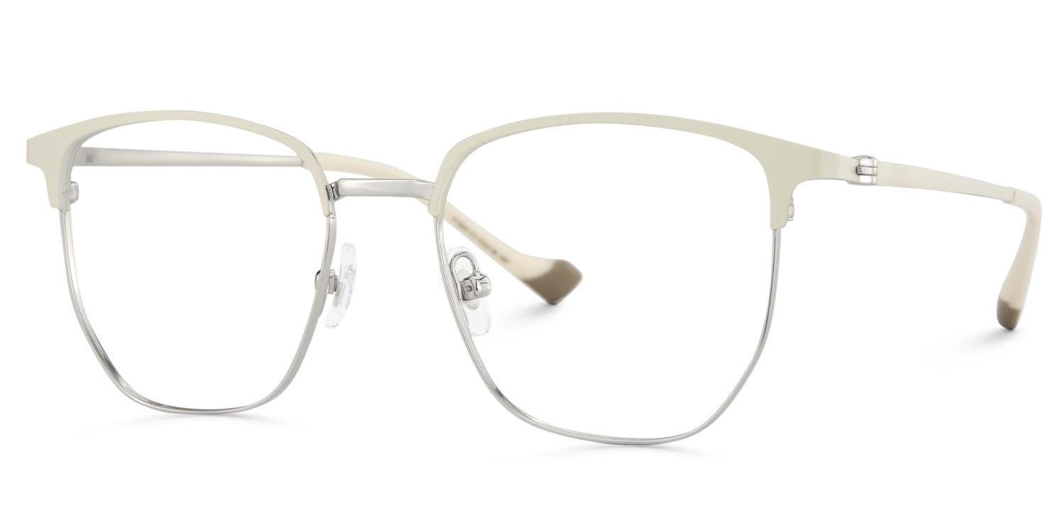 White Browline Glasses With High-quality Material3